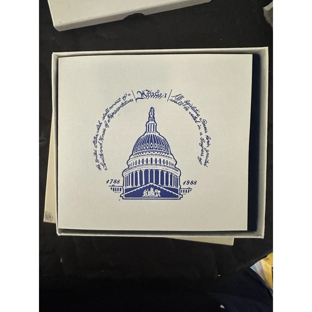Rare Capital Building Article 1 Vintage 1988 24K Plated Christmas Tree Ornament